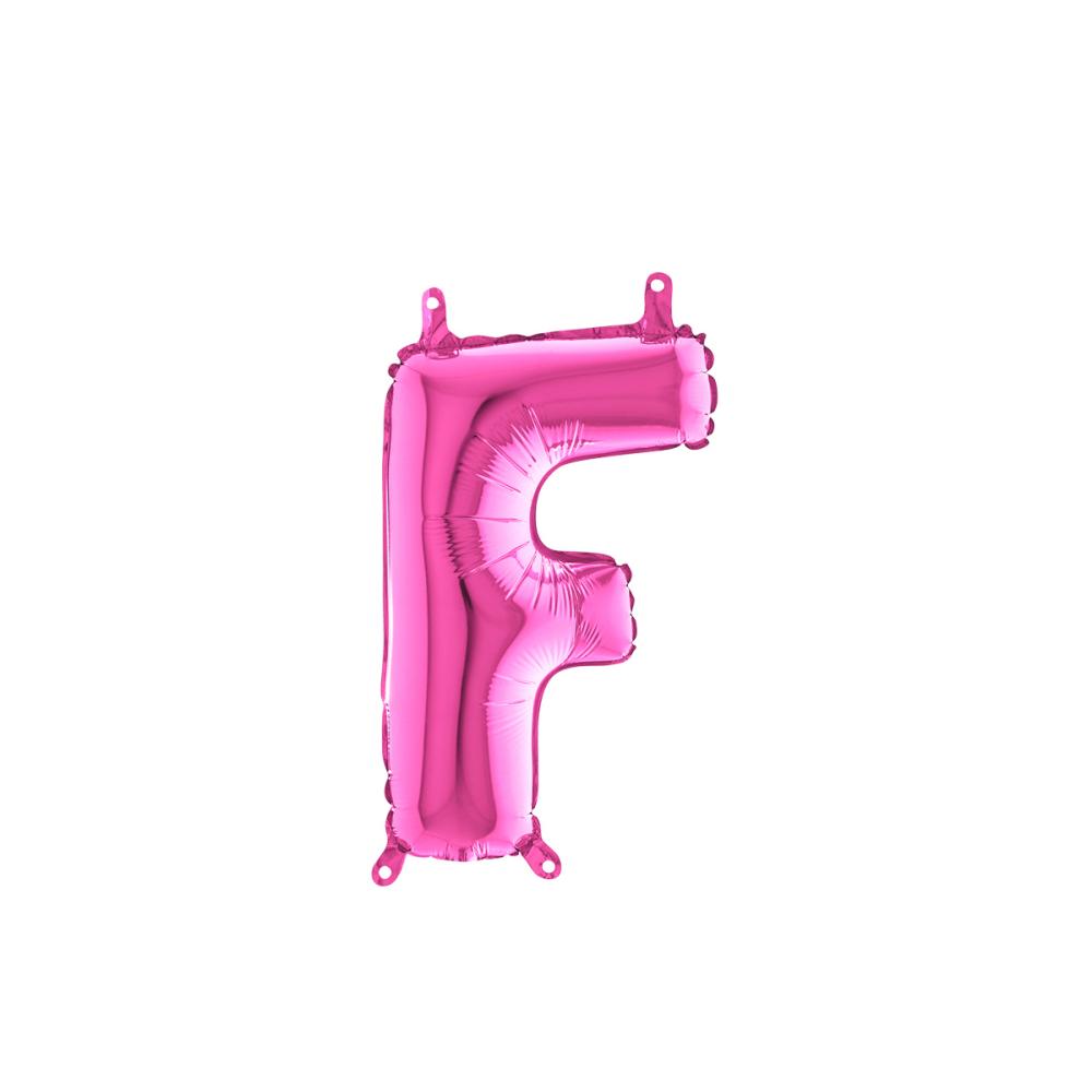Bokstavsballong - F Rosa 35 cm
