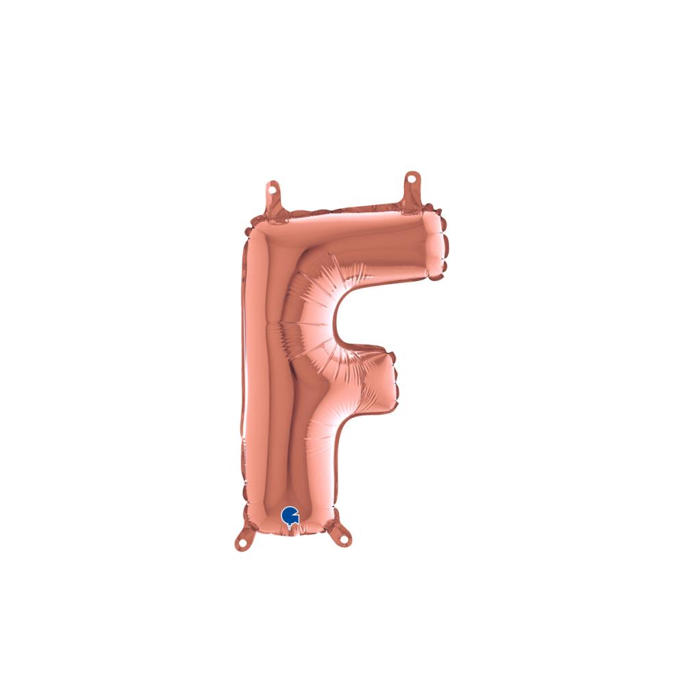 Bokstavsballong - F Rose Gold 35 cm
