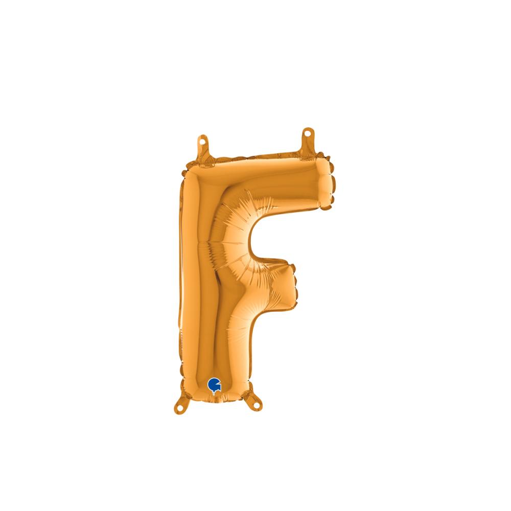 Bokstavsballong - F Guld 35 cm