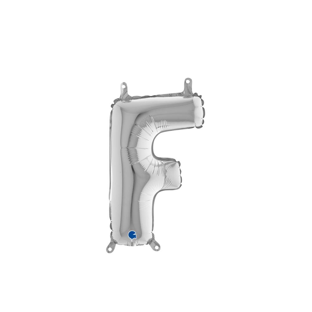 Bokstavsballong - F Silver 35 cm