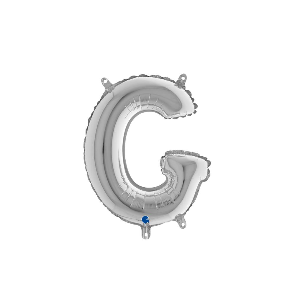 Bokstavsballong - G Silver 35 cm