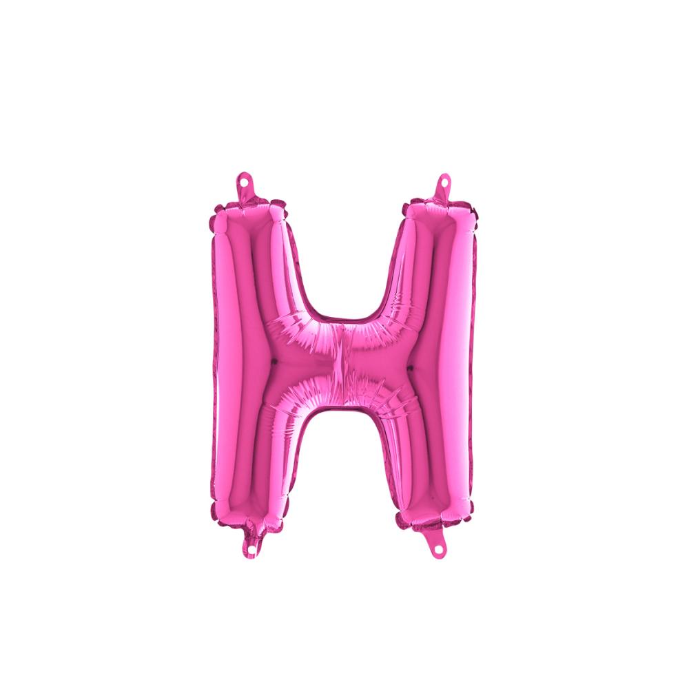 Bokstavsballong - H Rosa 35 cm