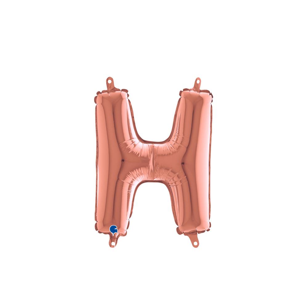 Bokstavsballong - H Rose Gold 35 cm