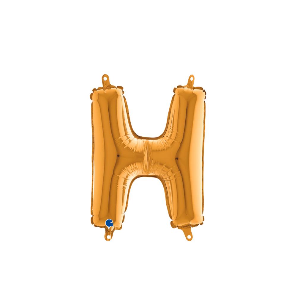 Bokstavsballong - H Guld 35 cm