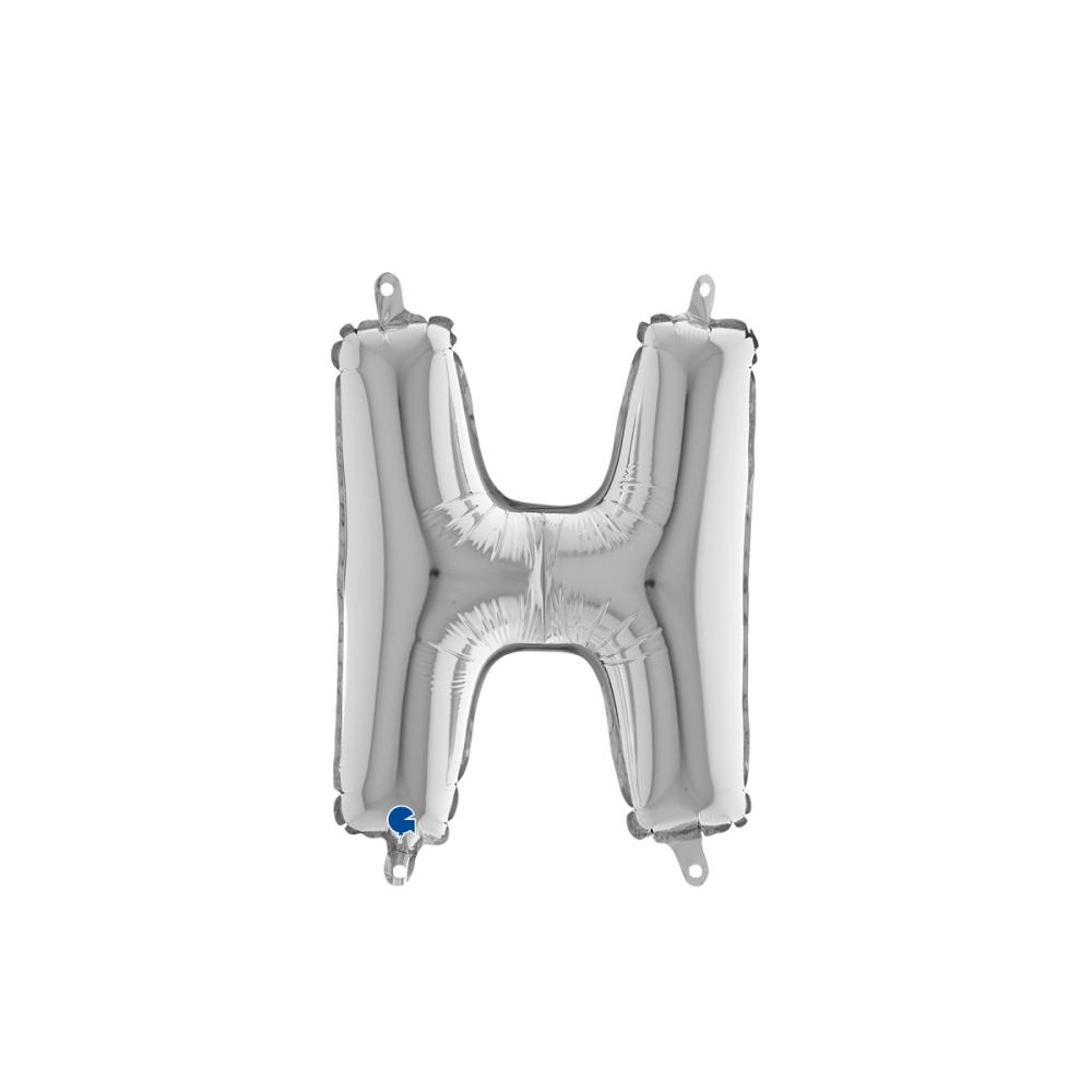 Bokstavsballong - H Silver 35 cm