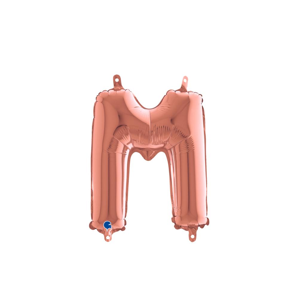 Bokstavsballong - M Rose Gold 35 cm
