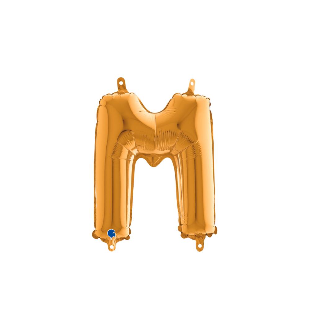 Bokstavsballong - M Guld 35 cm