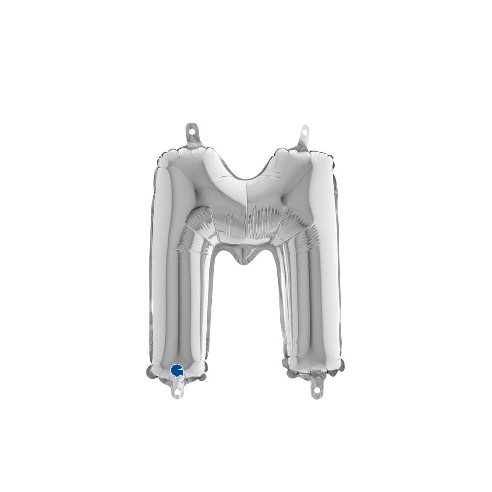 Bokstavsballong - M Silver 35 cm