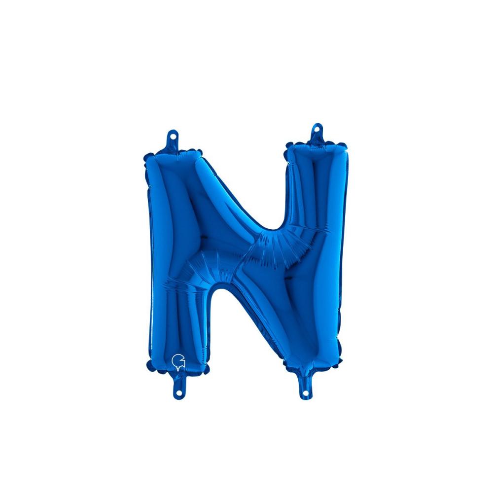 Bokstavsballong - N Blå 35 cm