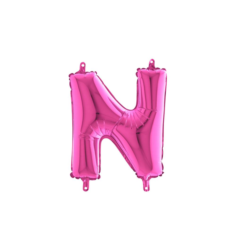 Bokstavsballong - N Rosa 35 cm