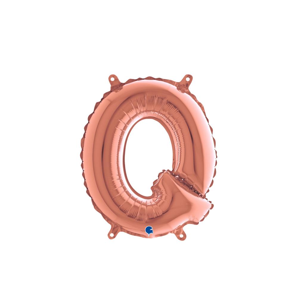 Bokstavsballong - Q Rose Gold 35 cm