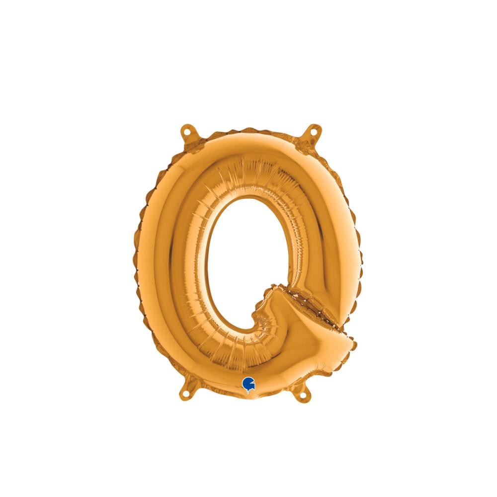Bokstavsballong - Q Guld 35 cm