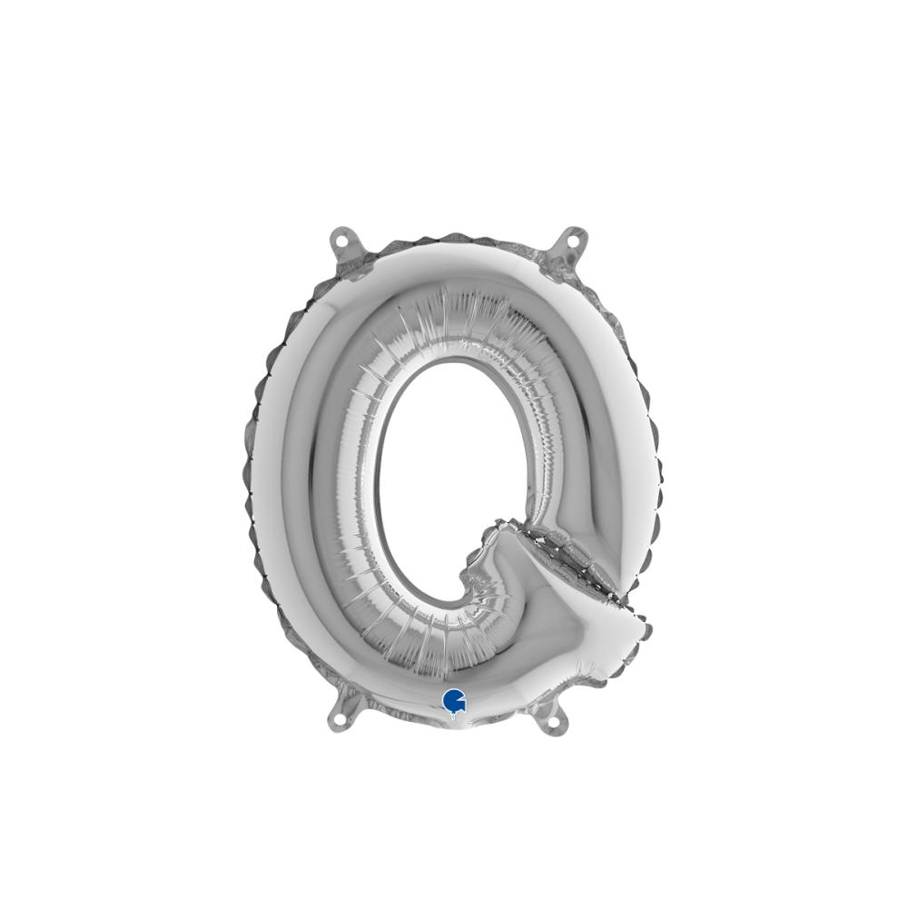 Bokstavsballong - Q Silver 35 cm