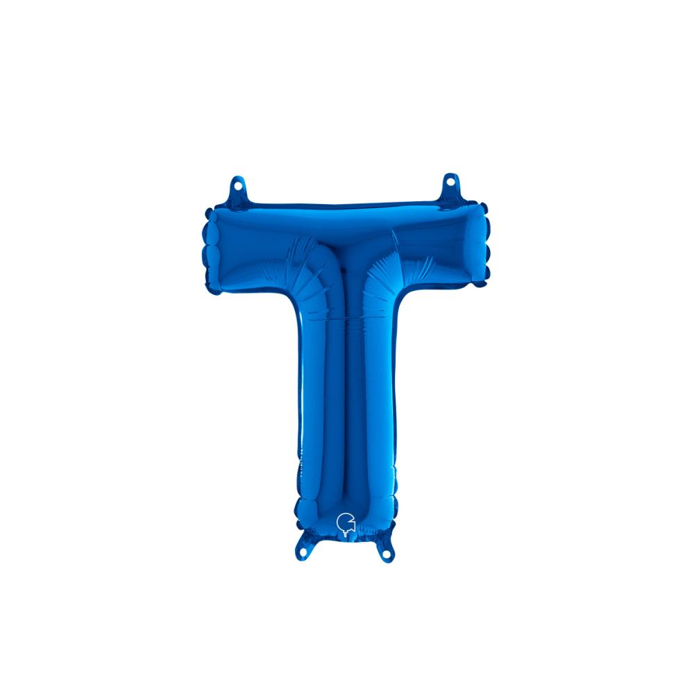 Bokstavsballong - T Blå 35 cm