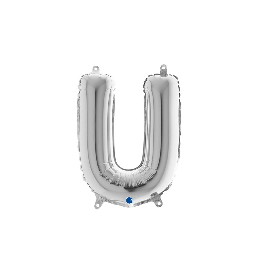 Bokstavsballong - U Silver 35 cm