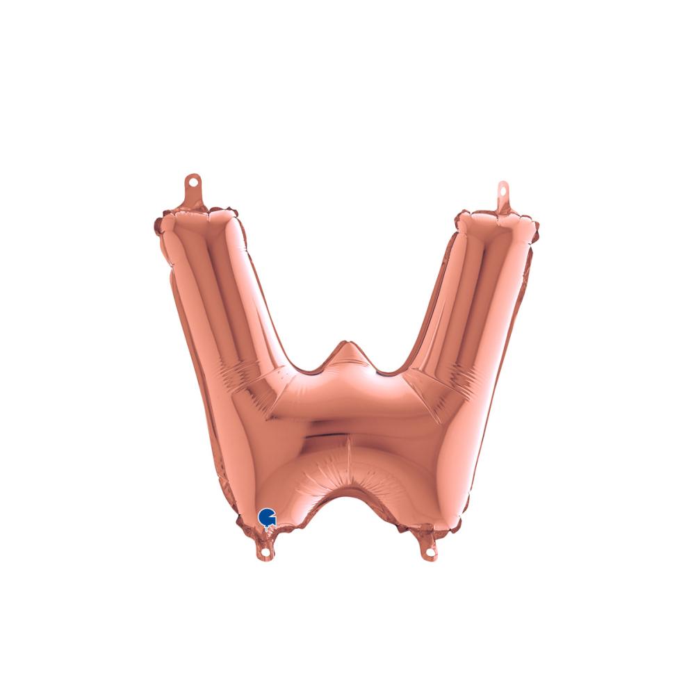 Bokstavsballong - W Rose Gold 35 cm