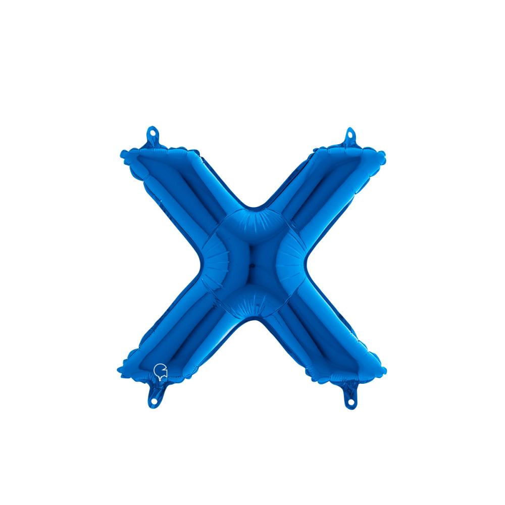 Bokstavsballong - X Blå 35 cm