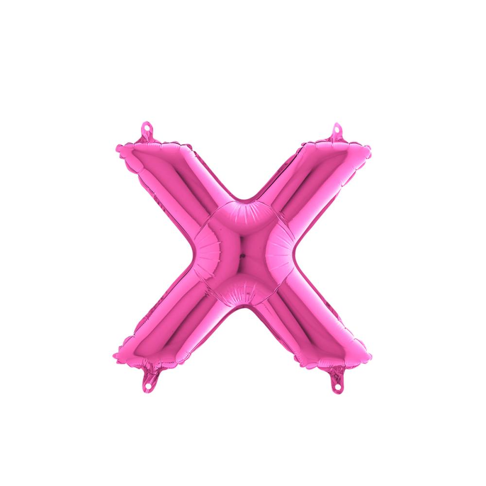 Bokstavsballong - X Rosa 35 cm