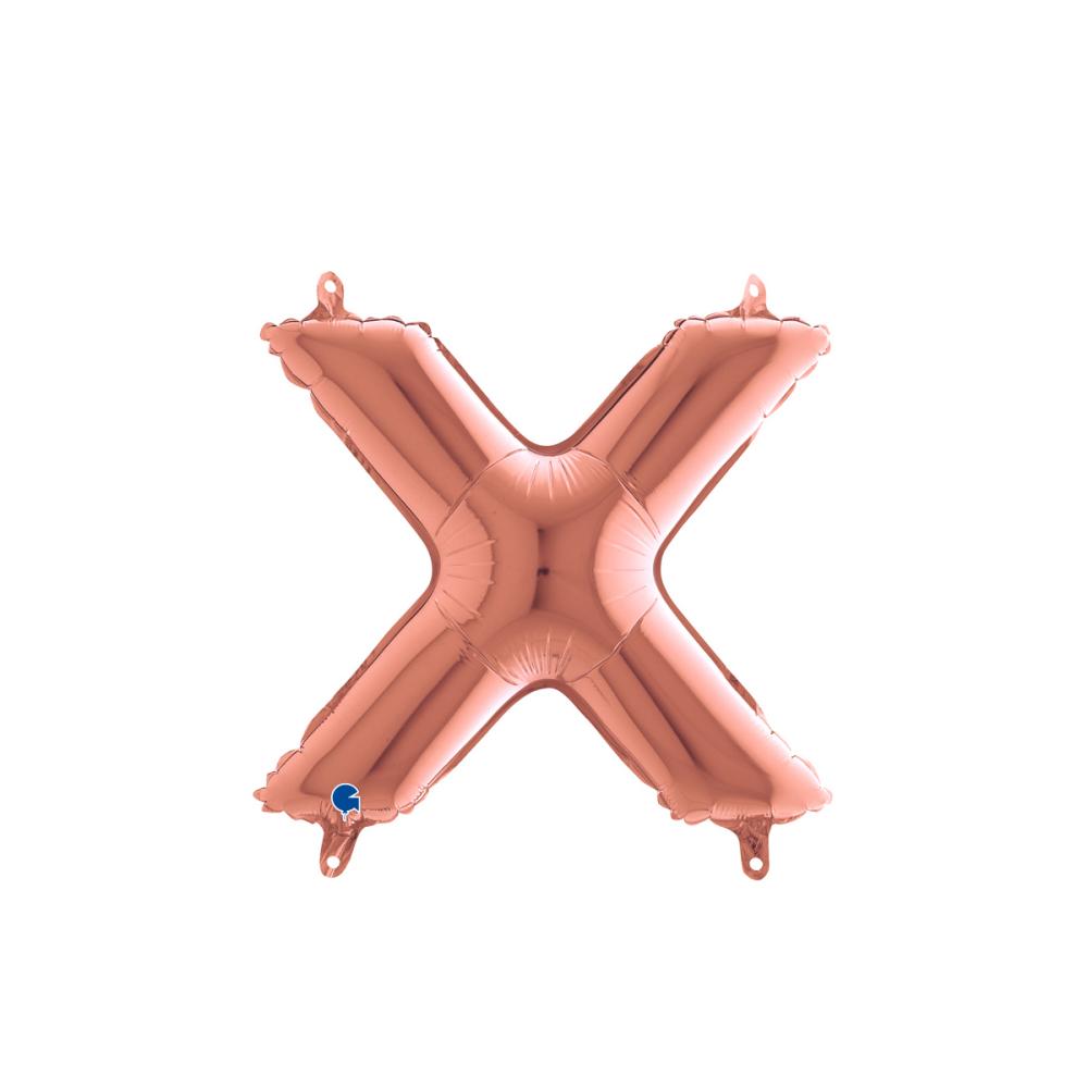 Bokstavsballong - X Rose Gold 35 cm