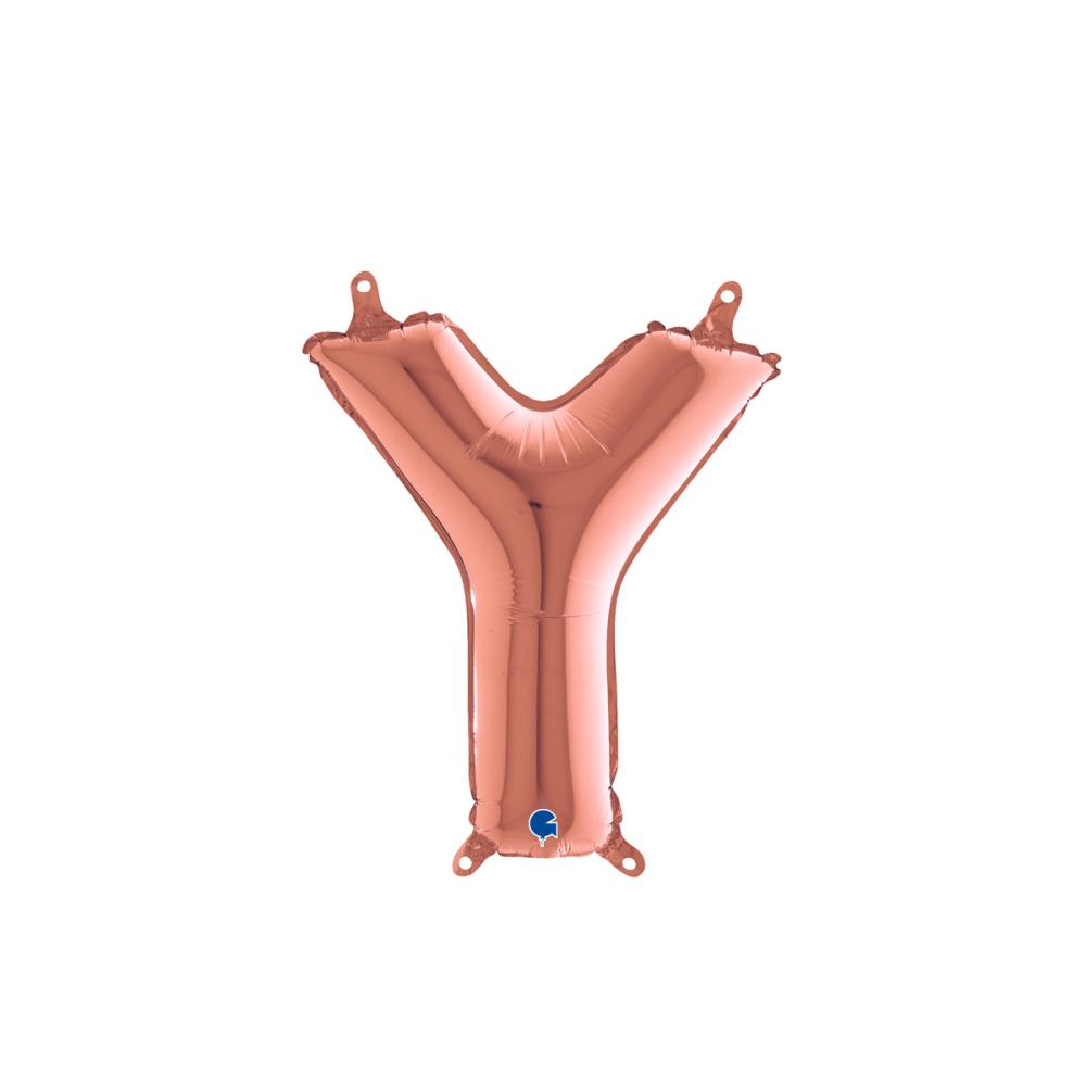 Bokstavsballong - Y Rose Gold 35 cm