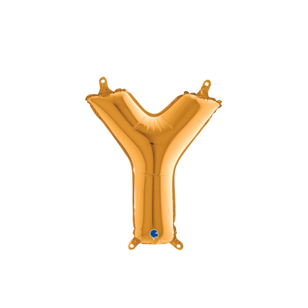 Bokstavsballong - Y Guld 35 cm