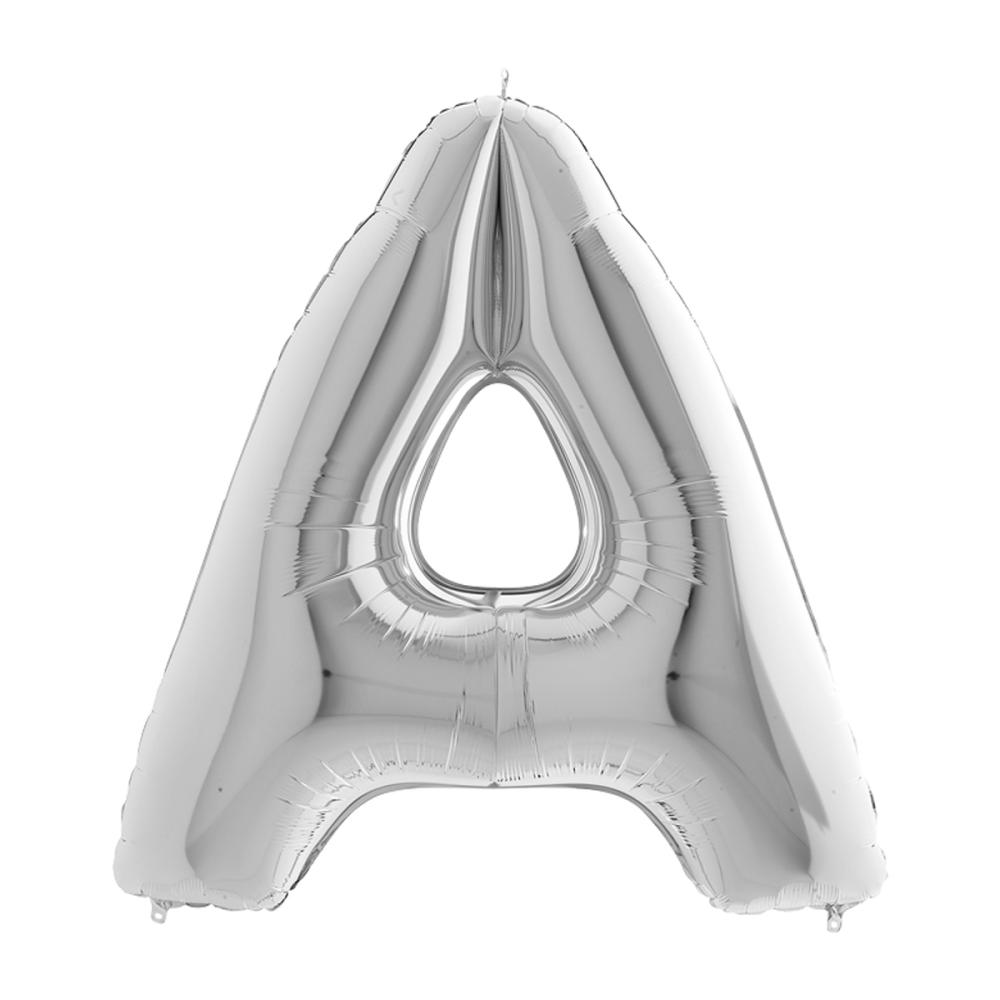 Bokstavsballong - A Silver 100 cm