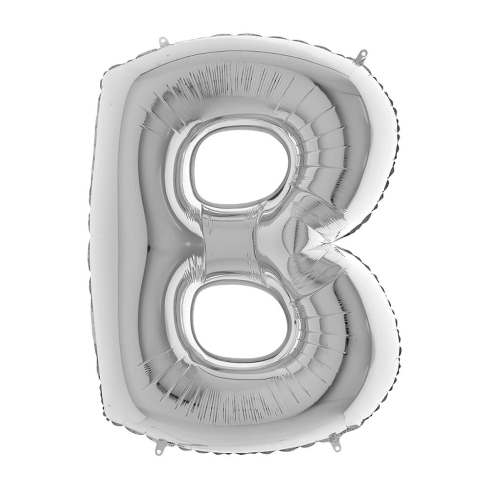 Bokstavsballong - B Silver 100 cm