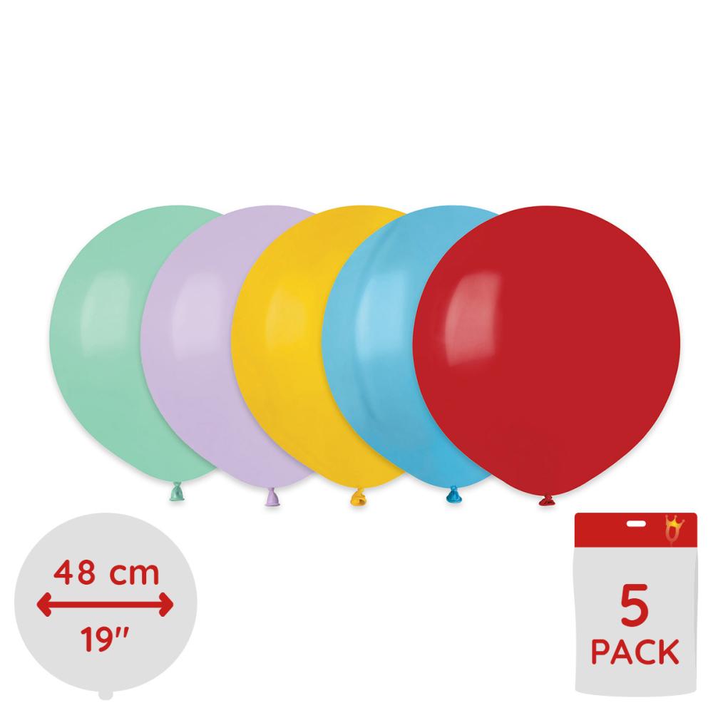 Latexballonger - Kombo Mintgrön/Ljuslila/Gul/Ljusblå/Röd 5-p