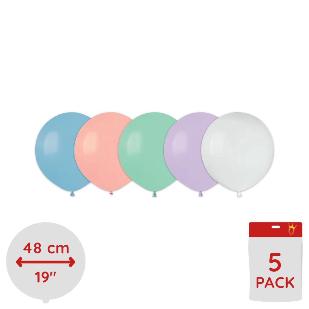 Latexballonger - Macaron Assorted 48 cm 5-pack