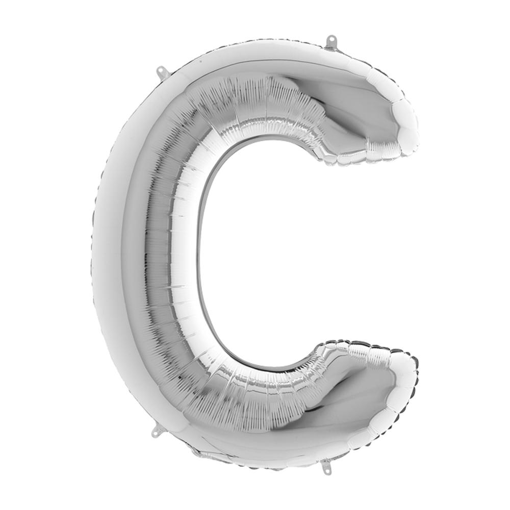 Bokstavsballong - C Silver 100 cm