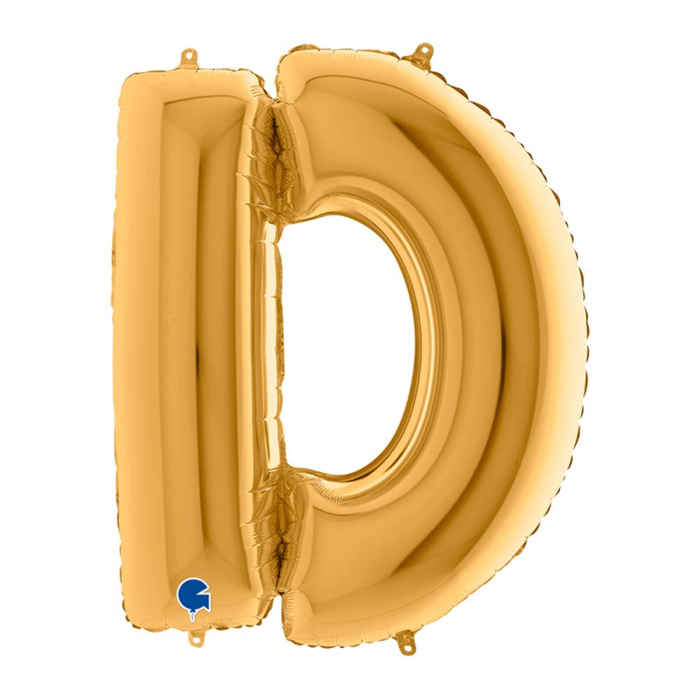 Bokstavsballong - D Guld 100 cm