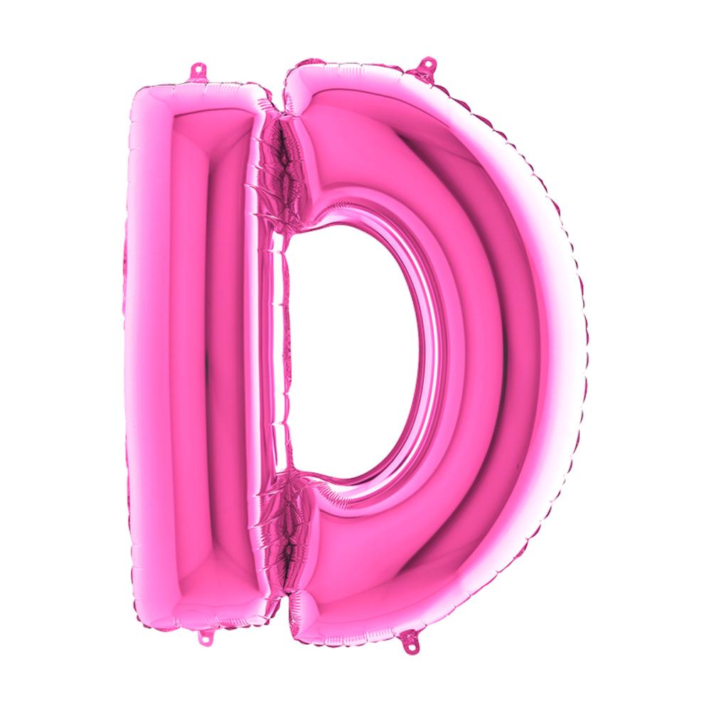 Bokstavsballong - D Rosa 100 cm