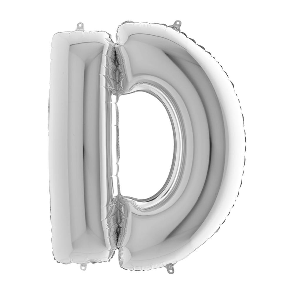 Bokstavsballong - D Silver 100 cm