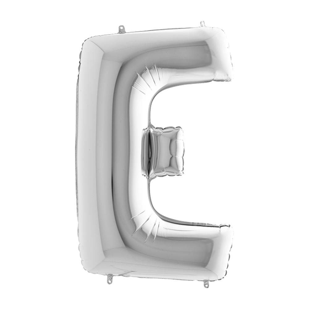 Bokstavsballong - E Silver 100 cm