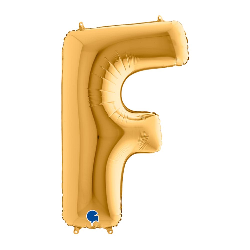 Bokstavsballong - F Guld 100 cm