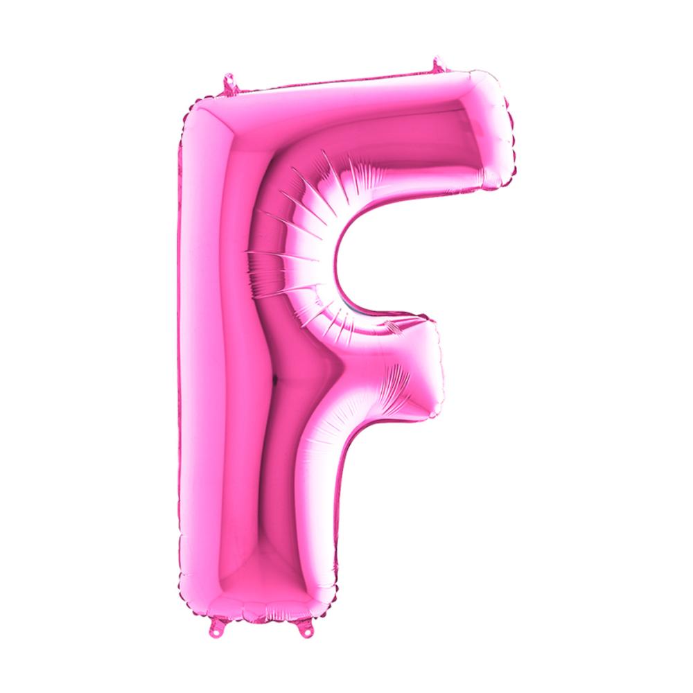 Bokstavsballong - F Rosa 100 cm
