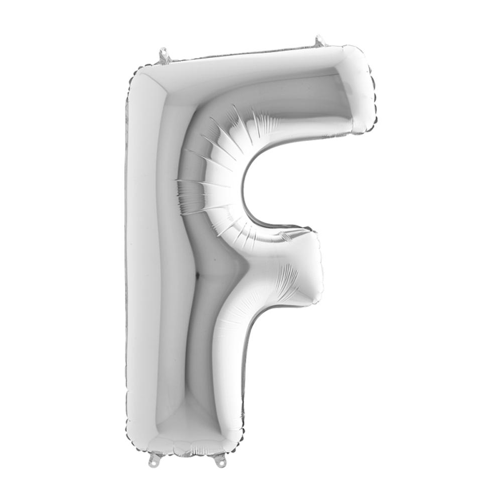 Bokstavsballong - F Silver 100 cm