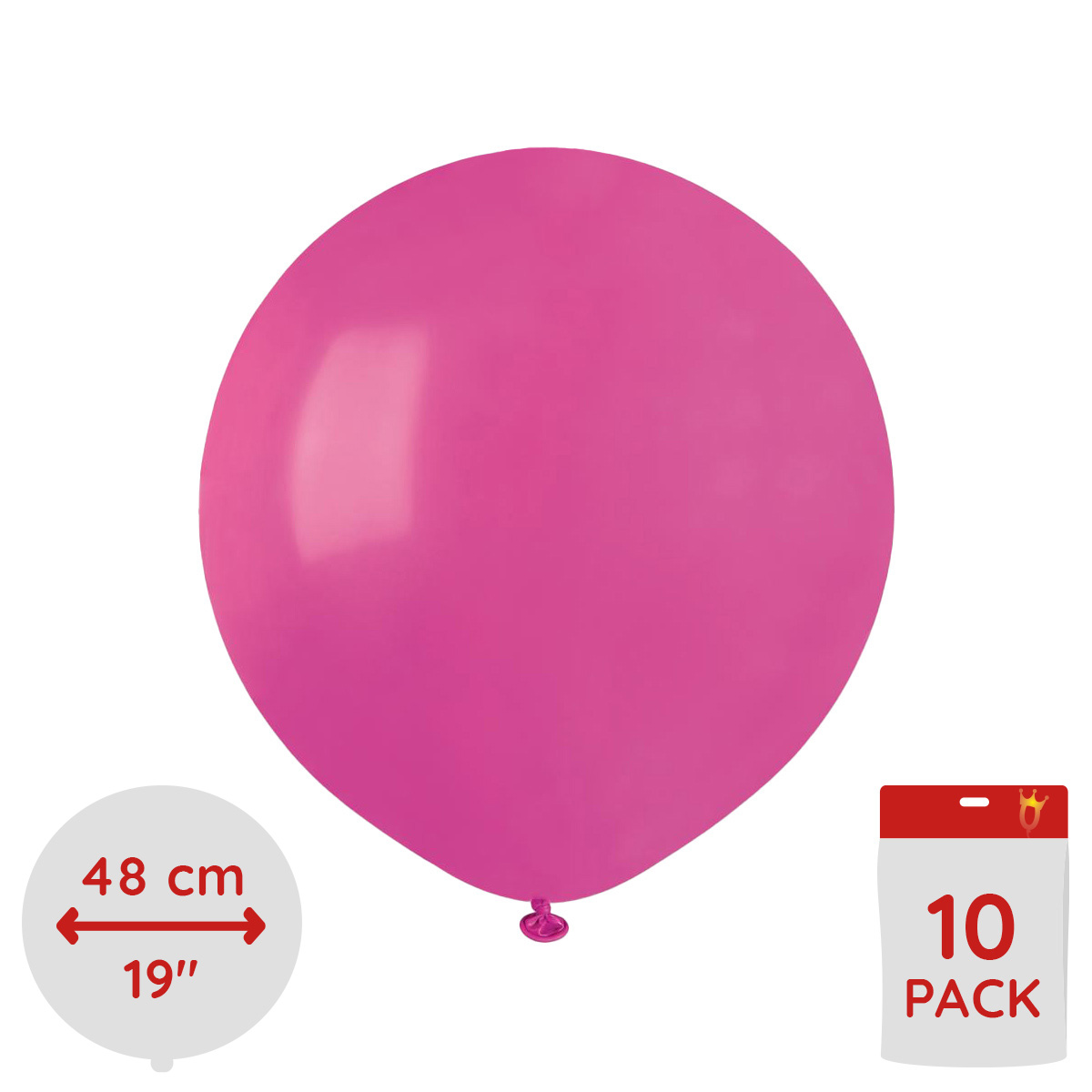 Latexballonger - Magenta Runda 48 cm 10-pack