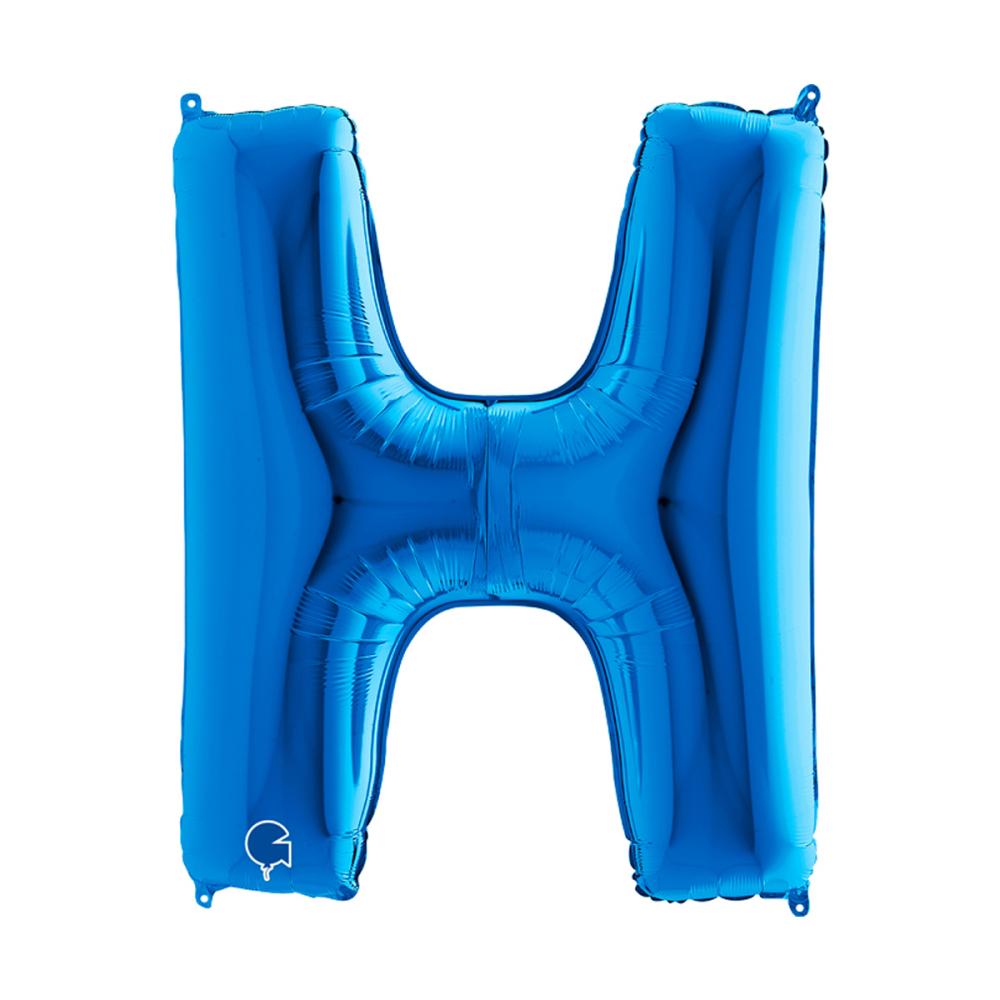 Bokstavsballong - H Blå 100 cm