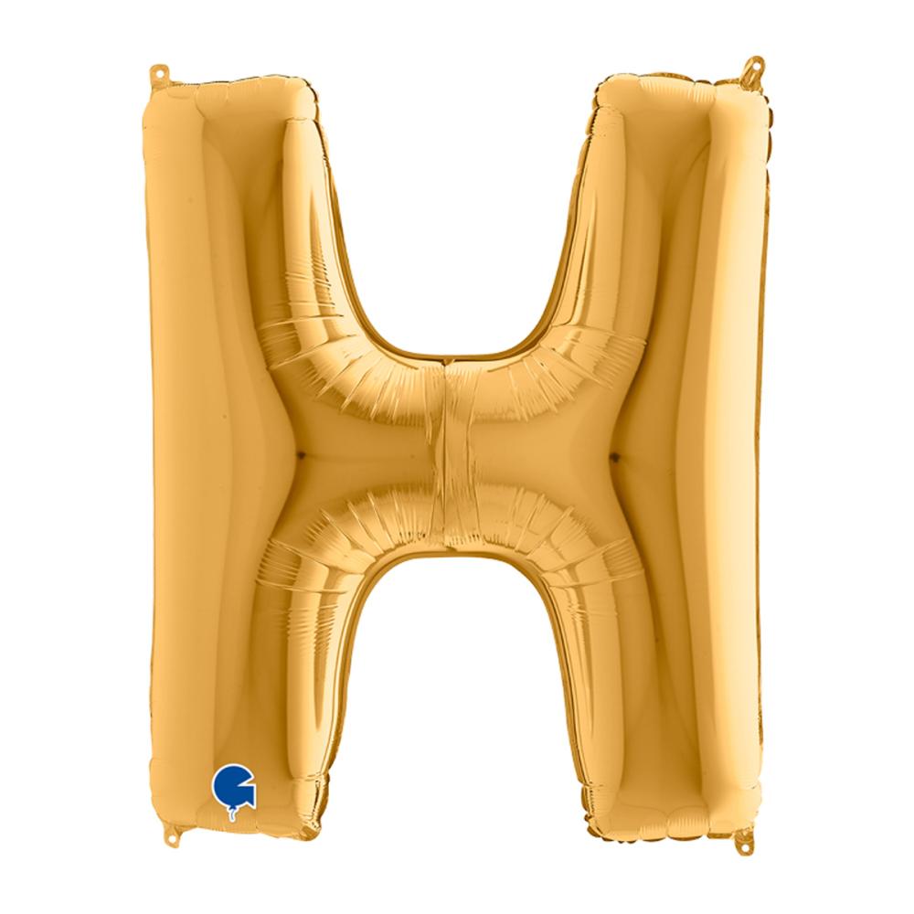 Bokstavsballong - H Guld 100 cm