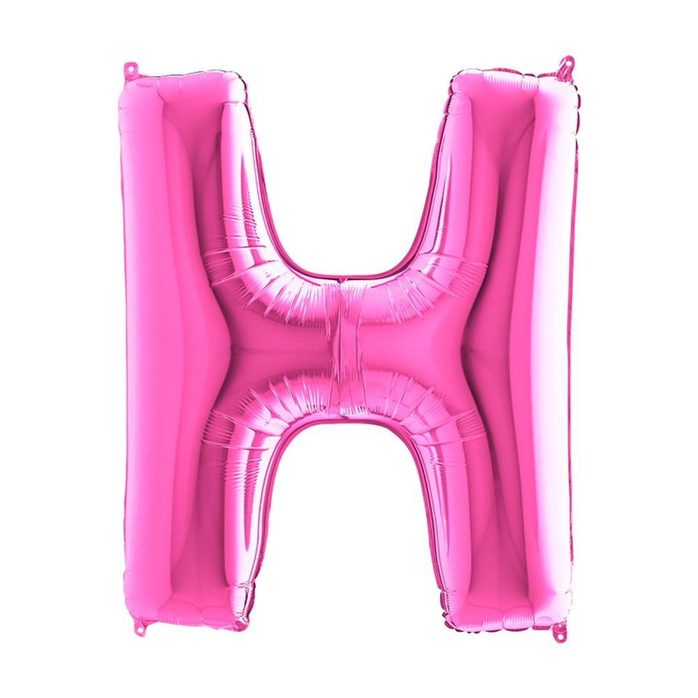 Bokstavsballong - H Rosa 100 cm