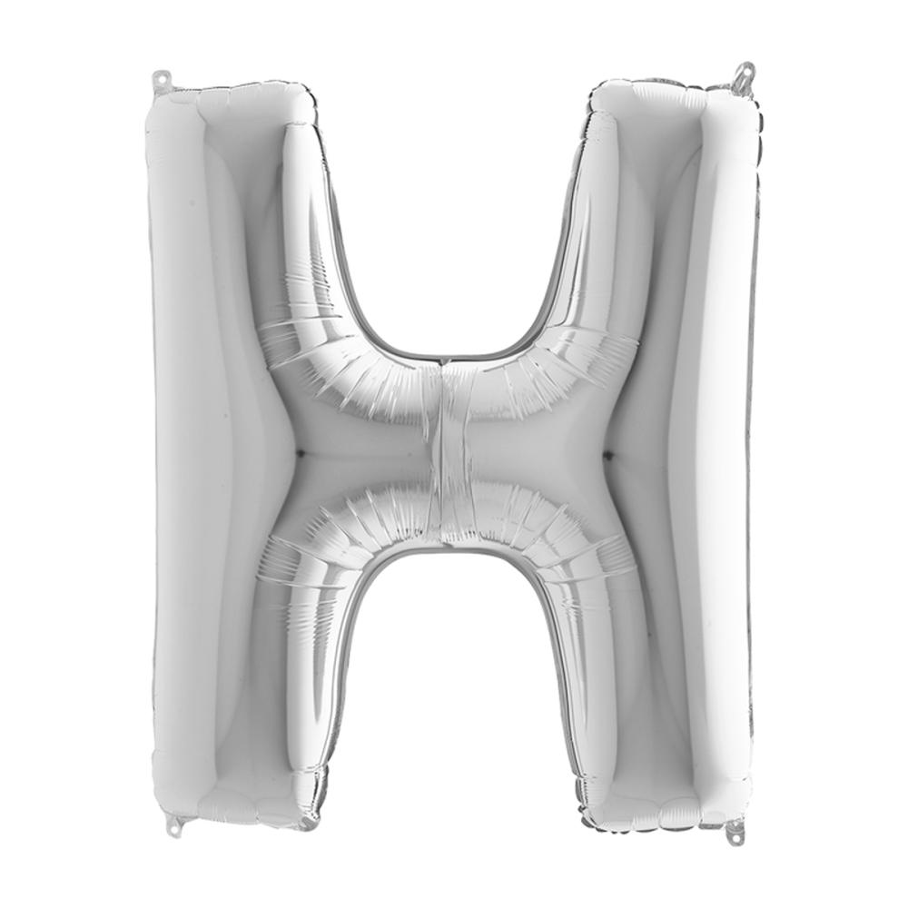 Bokstavsballong - H Silver 100 cm