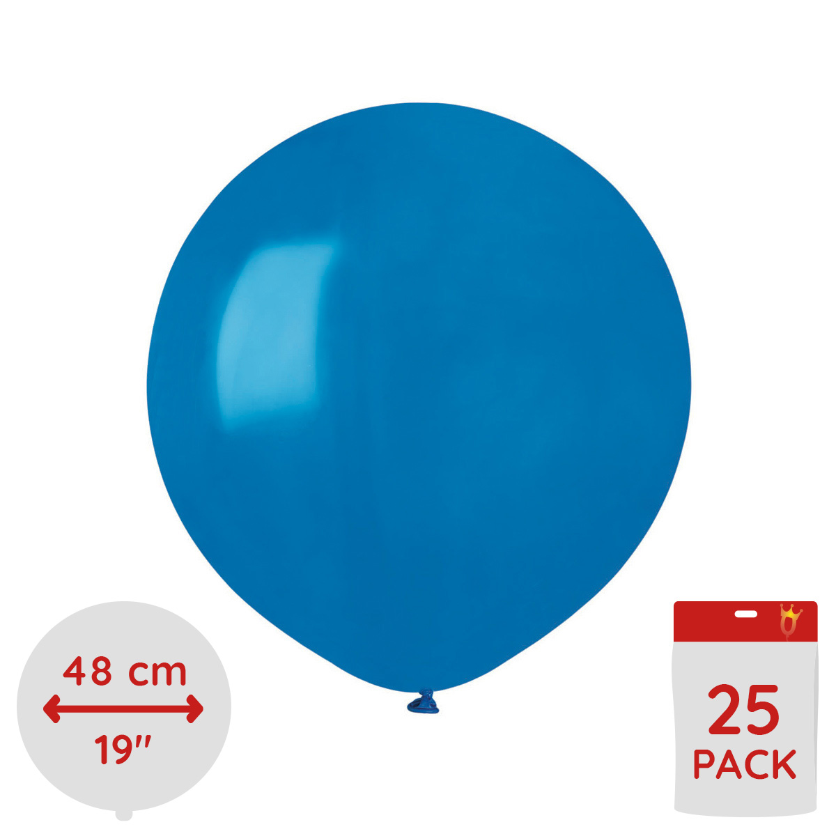 Latexballonger - Blå Runda 48 cm 25-pack