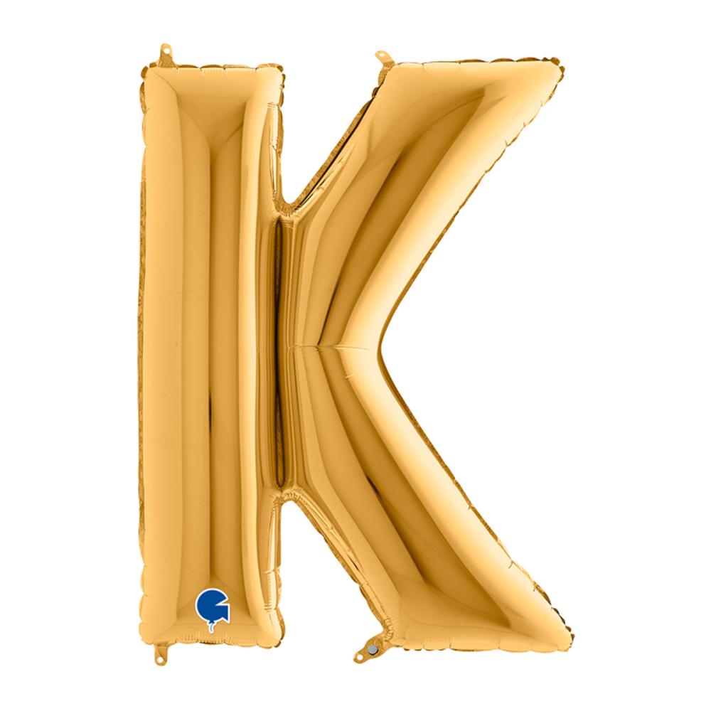 Bokstavsballong - K Guld 100 cm