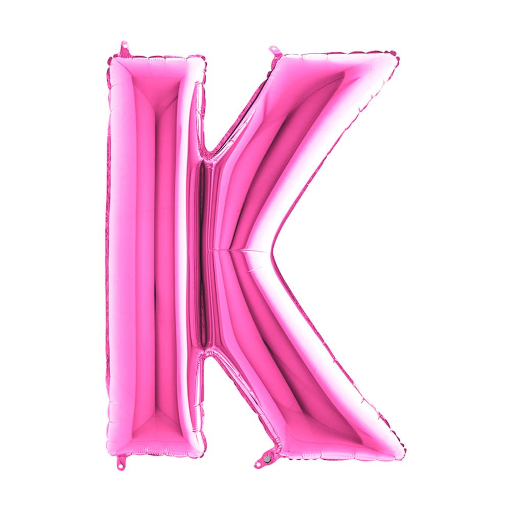 Bokstavsballong - K Rosa 100 cm