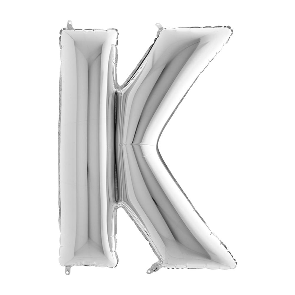 Bokstavsballong - K Silver 100 cm