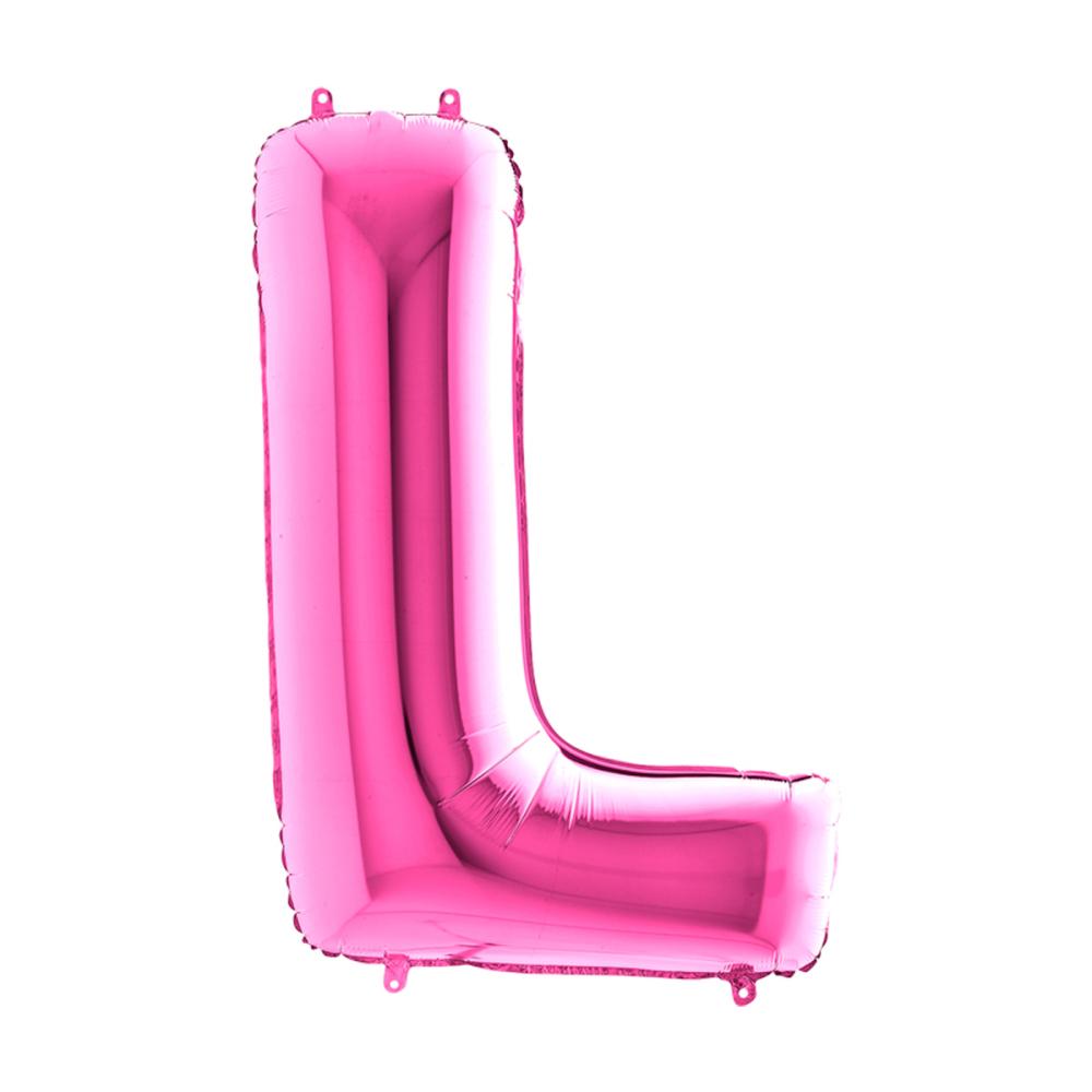 Bokstavsballong - L Rosa 100 cm