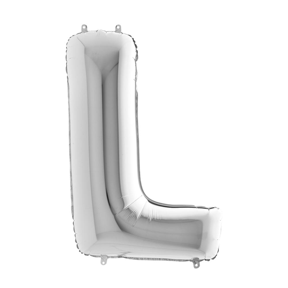 Bokstavsballong - L Silver 100 cm