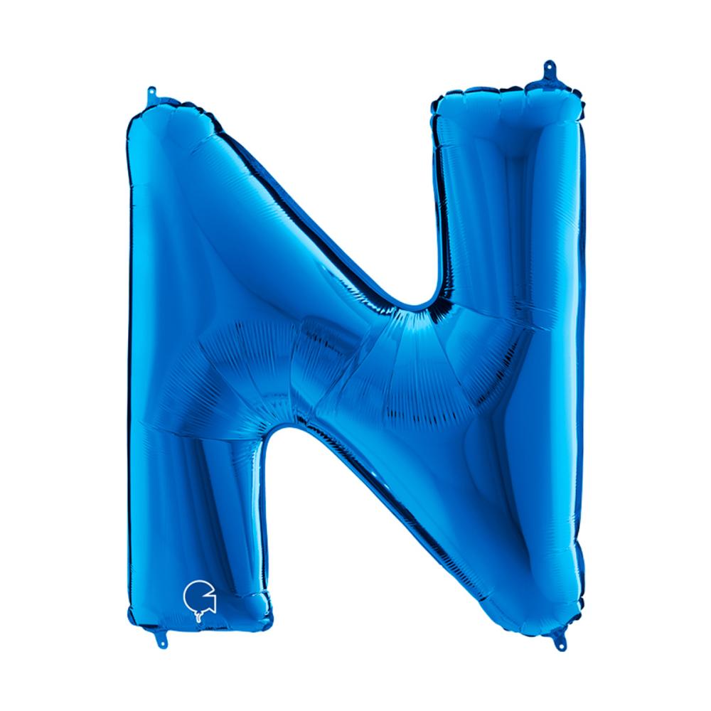 Bokstavsballong - N Blå 100 cm