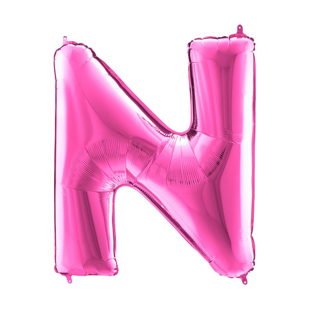 Bokstavsballong - N Rosa 100 cm